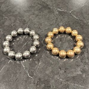 Anthropologie Gold & Silver Beaded Bracelets